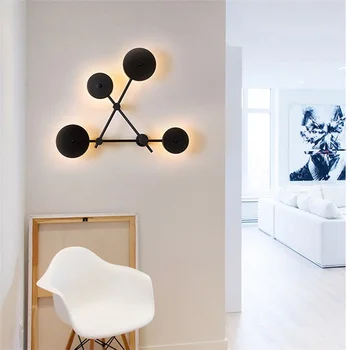 86LIGHT Krytý Nástenné Svietidlo LED Čierne Moderné Sconce Nordic Tvorivé Dekorácie Pre Domov Spálňa, Obývacia Izba, Jedáleň