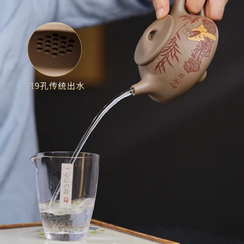 Bahno yixing fialová hliny teapots čistý ručné hrniec kung fu čaj nastaví veľké kapacity domácnosti kanvica jedného hrnca