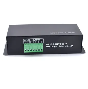 DMX512 LED dekodér, DMX512 signál RGB RGBW led controller, DC12-24V 8A*3 Kanál RGB, 8A*4 Kanál RGBW , doprava zdarma