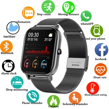 P8 Ženy, Muži Farby na Obrazovke plne Dotykový Fitness Sledovanie Krvného Tlaku Passomete Push Správy Smartwatches pre Xiao Apple