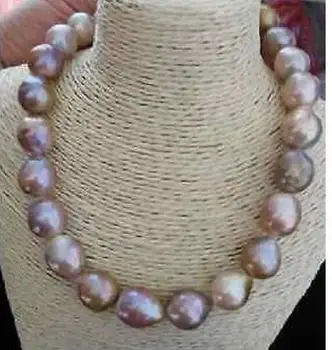 Elegantné 12-14 mm lesk barokový levandule perlový náhrdelník 18