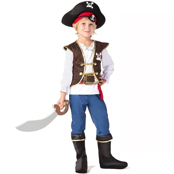 Piráti Kostým Deň Detí Deti Chlapcov Pirát Halloween Cosplay Nastaviť Narodeninovej Party Outfit Pirát Vianočné Tému