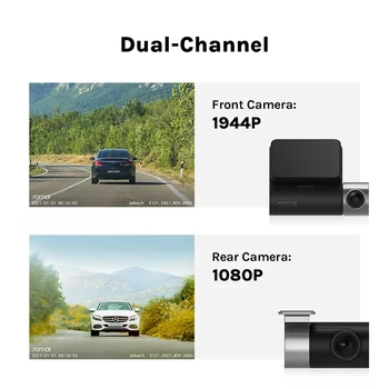 70mai Dash Cam Pro Plus+A500S 1944P GPS ADAS Auto Fotoaparát, Dual Pohľad Cam Auta DVR 24H Parkovanie Podporu Zadné Vačky 140FOV Auto Nahrávač