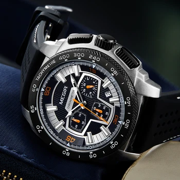 MEGIR Nové Módne Pánske Luxusné náramkové hodinky Quartz Silikónové Popruh Nepremokavé Bežné Vojenské Športové Hodinky Mužov Relogio Masculino