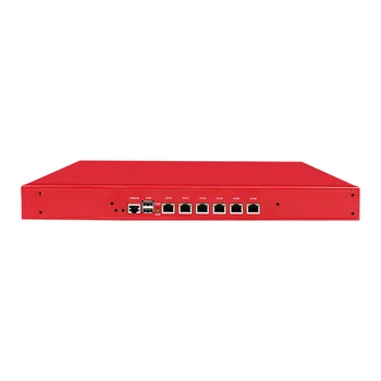 Červená Robustný PC I3-3110M 2.4 GHz CPU 6 LAN VGA bez ventilátora Mini Priemyselný Počítač Mäkké Firewall Smerovača VPN Express for Business