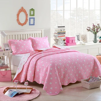 Bavlna Letná Deka Kryt deka Set Blue Pink v tvare srdca vytlačené posteľ zahŕňa dospelých Pridať Veľkosti domov izba textilné Použitie FG640