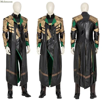 Superhrdina Loki Cosplay Kostým Halloween Brnenie Outfit Celý Set Kožená Bunda Cosplay Prilby Vyrobené Costom