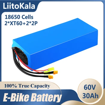 LiitoKala 60V 30ah elektrický skúter bateria 60V 18650 16S10P Elektrický Bicykel Lítiové Batérie, Skúter 60V 1800W klince batérie