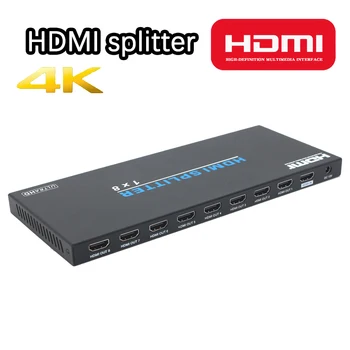 HDMI Splitter 1 Do 8 Z 4K/2K 60 hz 1080p pre PS3 Hráčov HDTV Audio Splitter Converter Podporuje Full Ultra HD 18Gbps HDMI Prepínač