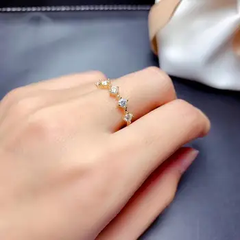 Nové praskanie moissanite krúžok pre ženy šperky účasť na svadbe 925 silver darček k narodeninám pozlátené zásnubný prsteň