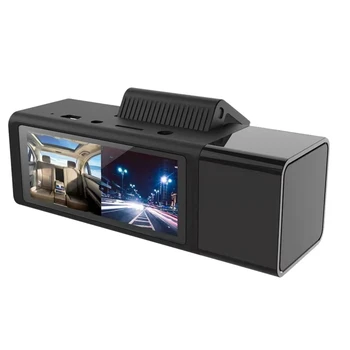 Dual Dash Cam 1080P Predné a 1080P Vnútri Kabíny s IPS Displej INFRAČERVENÉ Nočné Videnie G-Senzor Slučky Nahrávanie Dash Cam