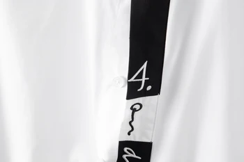 Vysoko Kvalitné bavlnené Biele Tričko Mužov Dlhý Rukáv Bežné Obchodné Formálne Šaty, Košele Sociálnej Strany Smoking Star Fáze Mužov Oblečenie