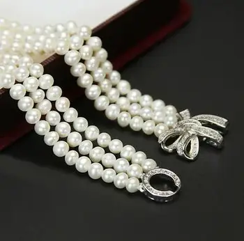 Nový 7-8 mm biela sladkovodné perly micro vložkou zirkón pracky príslušenstvo prívesok náhrdelník dlhú 45-50 cm
