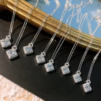 18K biele zlato prírodného diamantu náhrdelník všetky použitie 0.3 ct diamantov a majú certifikát HM046