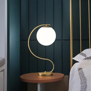 Nordic stolná lampa, spálne, doplnky dievča svetlo luxusné ochrana očí nový dom svadobný dar osobnosti teplé a stmievateľné nočná lampa
