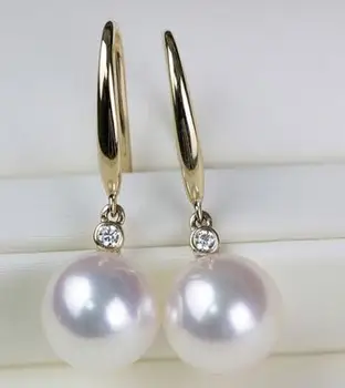 Dobrý nádherný pár 10-11 mm south sea white pearl náušnice
