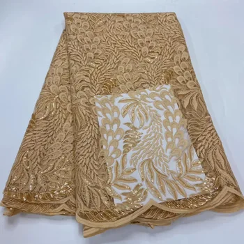 Africké Čipky Textílie 2020 Vysokej Kvality Sequined Čipky A Tylu Čipky Textílie Francúzskej Čipky Večerné Šaty Textílie R3989