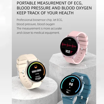 2021 DK18 Smart Hodinky Ženy Krvný Tlak Kyslíka v Krvi, Monitorovanie Fitness Tracker Kolo plne Dotykový Smartwatch Pre Android IOS