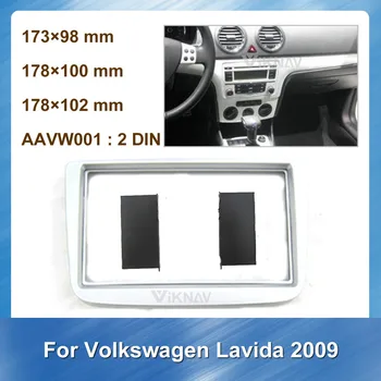 2DIN Auto Stereo DVD Rádio Fascia pre Volkswagen Lavida 2009 Audio Prehrávač Panel Adaptér Rámu Dash Prípojný Inštalačný Kit