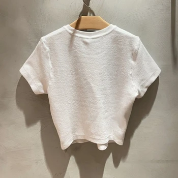 2021 Nové Letné Tlač T-shirt Dámy Voľné Biele Módy Ženský Čaj Kolo Krku Bežné Elegantné Vysoko Kvalitné Ženy Topy T744
