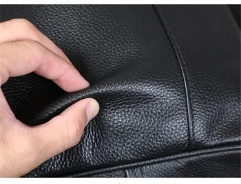 Jednoduchý vonkajší cestovné prírodné pravej kože mužov veľká-kapacita čierny batoh pracovného skutočné cowhide notebook bookbag