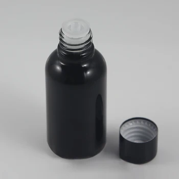 Čierny Lesk toner fľaša sklo esenciálny olej fľaše s plastovým skrutkovacím uzáverom.