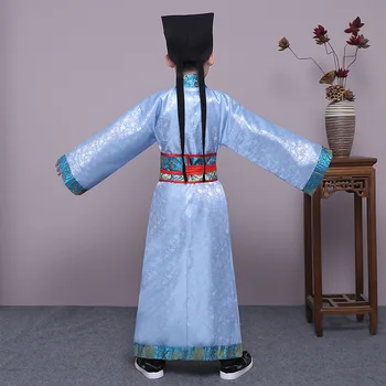 Čínska Ľudová Dieťa Staroveký Učenec Oblečenie Tang Hanfu Kostým Chlapci Tradičné Župan Halloween Cosplay Oblečenie