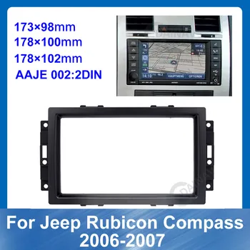 2din autorádio, Fascia pre Jeep Rubicon Kompas 2006 2007 Auto DVD Prehrávač Stereo Panel Dash Mount Výbava Inštalačný Držiak Rámu