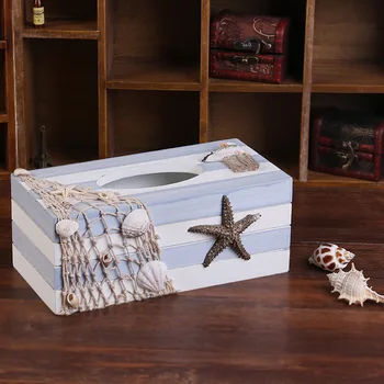 Stredomorský štýl kreatívne domáce dekorácie morských tvorov mokré utierky tissue okno drevené wc box papier úložné boxy