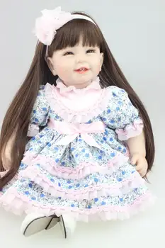 55 CM Silikónový Reborn Baby Doll Hračka Realistické Thajská dievča Princezná Batoľa Nažive Zdobiť Deti Vianočný Darček