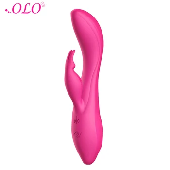 OLO 7 Frekvencia Silikónové AV Stick Rabbit Vibrátor Stimulácia Klitorisu Čarovná Palička G-spot Masáž, Masturbácia, Sex Hračky Pre Ženy
