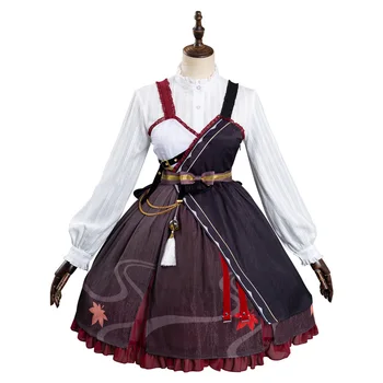 Genshin Vplyv Kazuha Cosplay Kostým Lolita Šaty Oblečenie Halloween Karneval Oblek