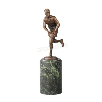 Hráč Rugby Socha Hot Liate Bronzové Moderný Šport Muž Socha Figúrka Umenie pre Domáce Dekorácie