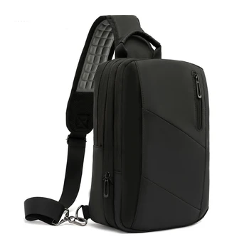 Nový Slávny návrhár hrudníka taška mužov taška cez rameno business multifunkčné USB messenger bag taška cez rameno nepremokavé