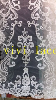 Vv002 black /offwhite sequin korálky dobrú kvalitu výšivky francúzsky tylu oka čipky pre svadbu