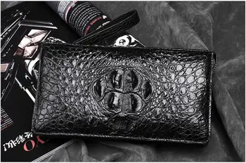Originálne krokodílej kože peňaženky a kabelky alligator pokožky peňaženky mužov spojka alligator kože, čierna farba hnedá peniaze držiteľ