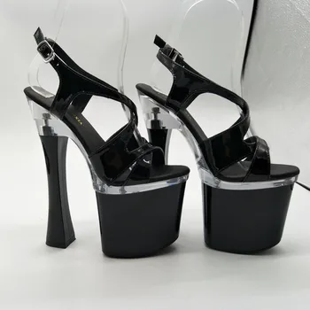 LAIJIANJINXIA Black 18 CM Sexy Super Vysokým Podpätkom Sandále Platformy Pól Tanec/Performance/Star/Model Topánky, Svadobné Tanečné Topánky