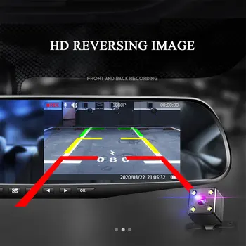2021 nové 4.3 do Auta Dvr videorekordér Dash Cam Full HD 1080P Zrkadlo Cam Auta Dvr Kamera slučky nahrávanie sledovanie pohybu Vozidla