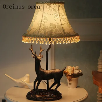 Nordic retro elk živice stolná lampa štúdia izba, obývacia izba, spálňa Americkej krajiny, záhrada lampa doprava zadarmo