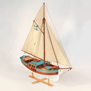 Hot predaj masívneho dreva plachetnici montážna sada 1/24 švédsky yacht model DIY handmade darčeky pre deti a chlapcov