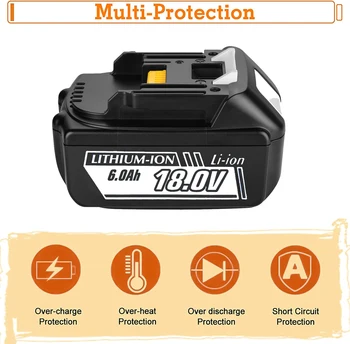 2 ks 18AH 18V Nabíjateľná Batéria Smart Protection pre Makita BL1830B BL1860 BL1850 BL1840 BL1830 Li-ion Náhradné Batérie