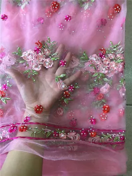 Dobre vyzerajúci, malý kvet korálkové Čipky Tkaniny Vysokej Kvality Textílie, Čipky Krásne Nigérijský Čipky Textílie Pre fashion show ša