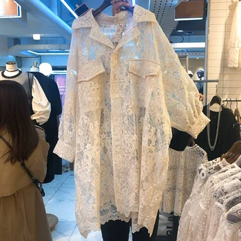 Streetwear Ženy Čipky Jednofarebné Šaty 2021 Jeseň Kórejský Módne Elegantné Šaty Žena Singel Svojim Opaľovací Krém Šaty