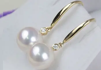 Nádherný pár 11-12mm south sea white pearl náušnice