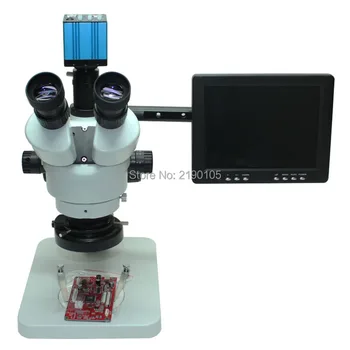 Kontinuálne zoom binokulárne visual 7-45X Trinocular stereo mikroskopom+HDMI 1080P HD USB Mikroskop Kamery+8