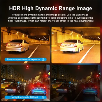 Vtopek 10 Palcový Auta DVR 4K vysielanie Prúdu Mediálnych údajov Dash Cam 1080P Spätné Zrkadlo Fotoaparátu 3840*2160P FHD Video Auto Záznamník Nočného videnia, GPS