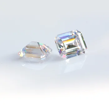 DVVS biela Farba Jasnosť Emerald Tvar voľné moissanites 1ct-6ct 1pcs Vynikajúcu kvalitu Ozdobný tvar diamantov na výrobu prsteňov