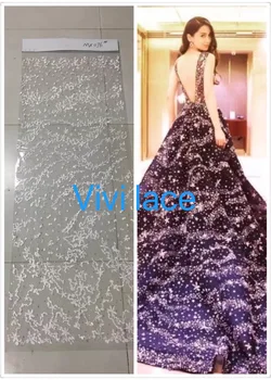 5 metrov MX076 # slonoviny HVIEZDA flower dobby KAMEŇ tylu ôk siete čipky textílie pre svadobné šaty svadobné/ rezaní/party šaty