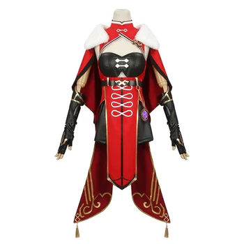 Hra Genshin Vplyv Cosplay Kostým Beidou Cosplay Kostým Žena Black Red Kostým Vianočné Šaty, Plášť Celý Súbor