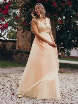 Niekedy Celkom Bridesmaid, Šaty Elegantné Veľkoobchodný predaj dámskej Módy Za-Line Tylu 2021 Celebrity Šaty S Sequin Vestidos De Gala